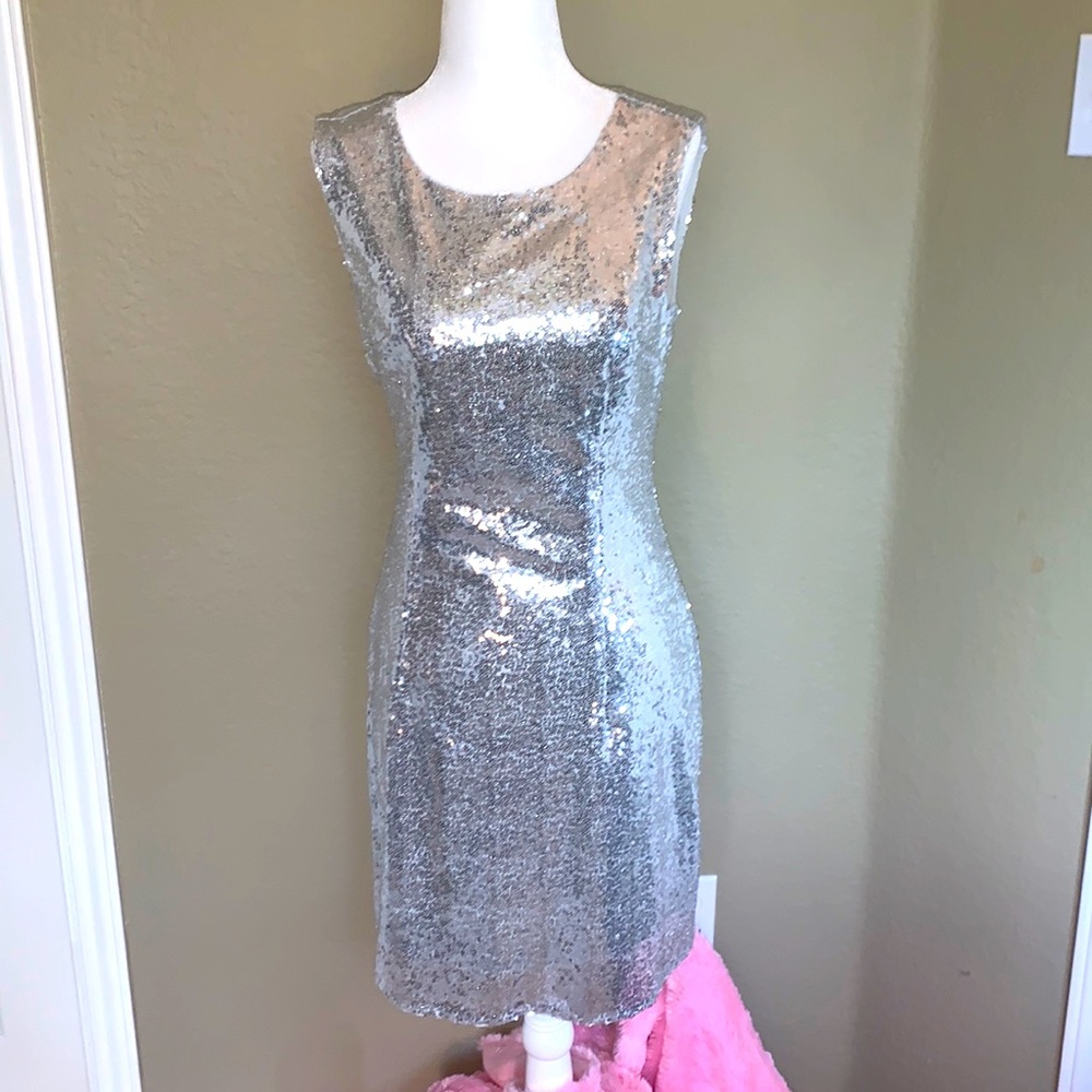 Altar’d State silver sequence dress Small